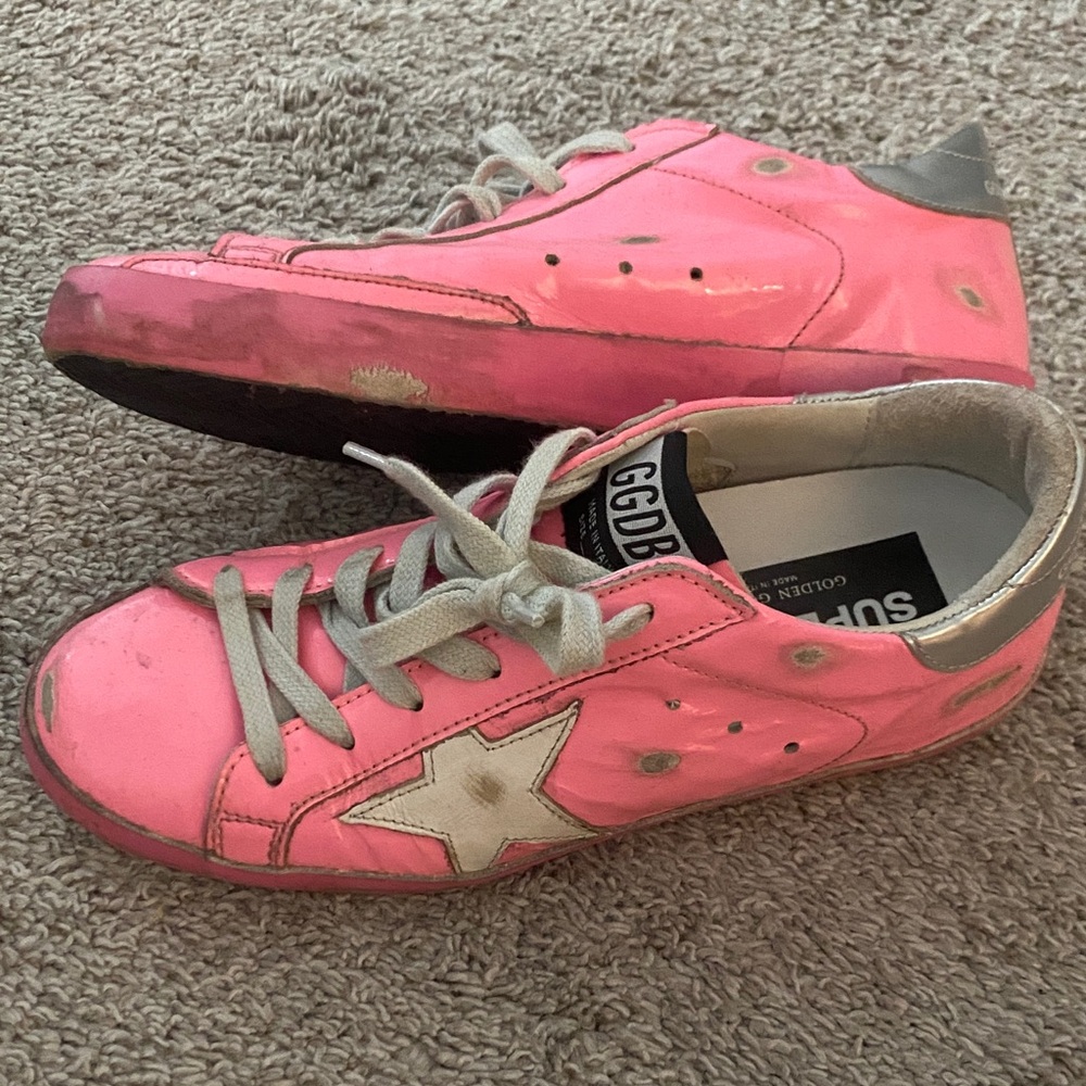 Golden Goose Pink and Gray Sneakers